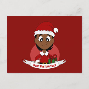 Weihnachtsmädchen-Cartoon Postkarte