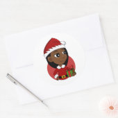 Weihnachtsmädchen-Cartoon Runder Aufkleber (Umschlag)