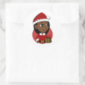 Weihnachtsmädchen-Cartoon Runder Aufkleber (Tasche)