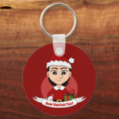Weihnachtsmädchen Cartoon Schlüsselanhänger (Vorderseite)