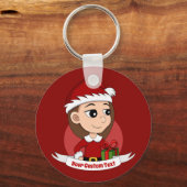 Weihnachtsmädchen Cartoon Schlüsselanhänger (Vorderseite)