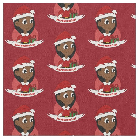 Weihnachtsmädchen-Cartoon Stoff (Nahaufnahme)