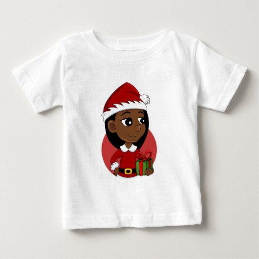 Weihnachtsmädchen Cartoon T - Shirt (Vorderseite)