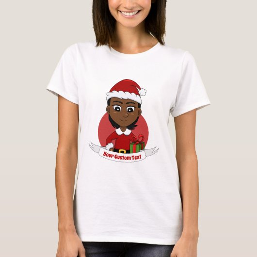 Weihnachtsmädchen Cartoon T - Shirt (Vorderseite)