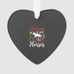 Weihnachtsmädchen, das Pferde liebt Ornament