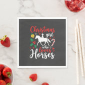 Weihnachtsmädchen, das Pferde liebt Serviette (Beispiel)