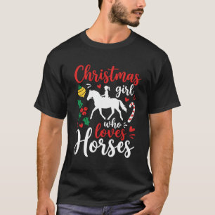 Weihnachtsmädchen das Pferde liebt T-Shirt