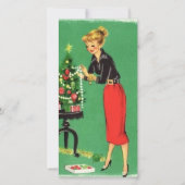 Weihnachtsmädchen Dekorationsbaum Feiertagskarte (Vorderseite)