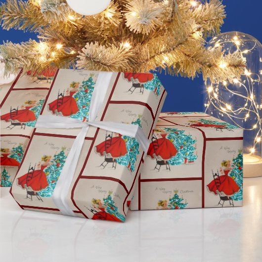 Weihnachtsmädchen Dekorationsbaum Geschenkpapier (Feiertage)