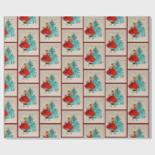 Weihnachtsmädchen Dekorationsbaum Geschenkpapier (Flach)