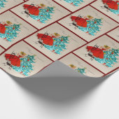 Weihnachtsmädchen Dekorationsbaum Geschenkpapier (Ecke)