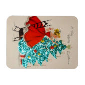 Weihnachtsmädchen Dekorationsbaum Magnet (Horizontal)