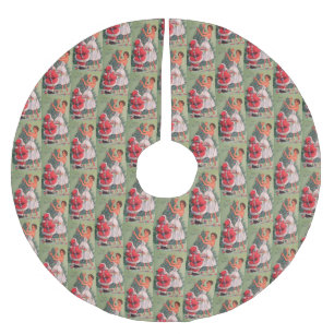 Weihnachtsmädchen der 1950er Jahre dekorativer Bau Polyester Weihnachtsbaumdecke