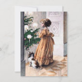 Weihnachtsmädchen feierlich hinzufügen Stimmung Mitteilungskarte (Vorderseite)