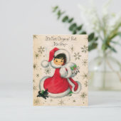 Weihnachtsmädchen Feiertagskarte (Stehend Vorderseite)