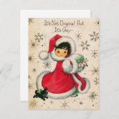 Weihnachtsmädchen Feiertagskarte (Vorne/Hinten)