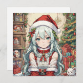 Weihnachtsmädchen Feiertagskarte (Vorne/Hinten)