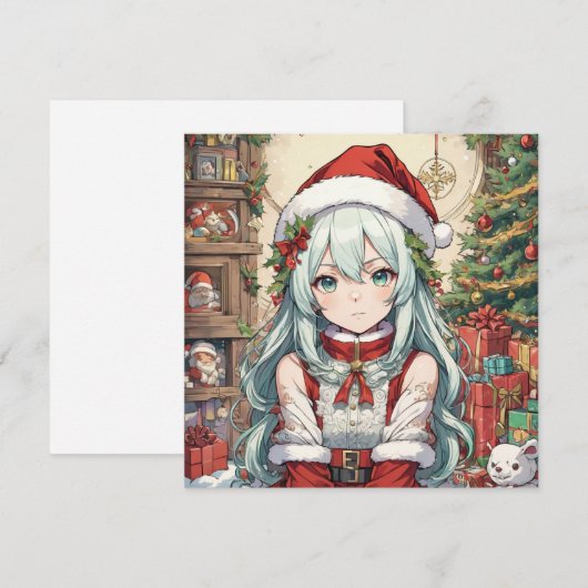 Weihnachtsmädchen Feiertagskarte (Vorne/Hinten)