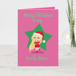 Weihnachtsmädchen. Feiertagskarte