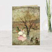 Weihnachtsmädchen Feiertagskarte (Vorderseite)