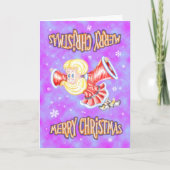 Weihnachtsmädchen Feiertagskarte (Vorderseite)