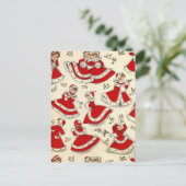 Weihnachtsmädchen Feiertagspostkarte (Stehend Vorderseite)