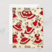 Weihnachtsmädchen Feiertagspostkarte (Vorne/Hinten)