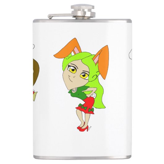 Weihnachtsmädchen Flachmann (Vorderseite)