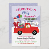 Weihnachtsmädchen Geburtstag Weihnachtsfest im Par Einladung (Vorne/Hinten)