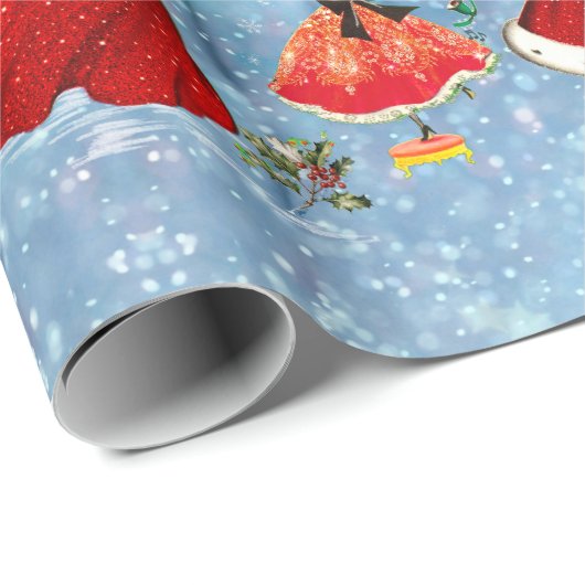 Weihnachtsmädchen Geschenkpapier (Rolleneckpunkt)