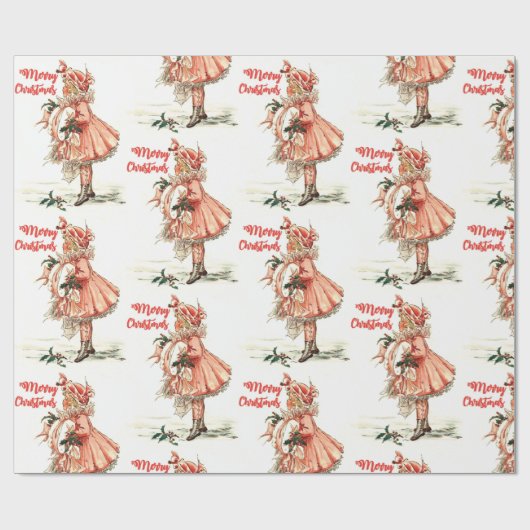 Weihnachtsmädchen Geschenkpapier (Flach)