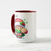 Weihnachtsmädchen halten ein Keks Tasse (Vorderseite Links)