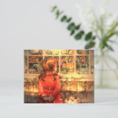 Weihnachtsmädchen im Glas Feiertagspostkarte (Stehend Vorderseite)