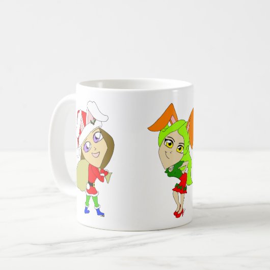 Weihnachtsmädchen Kaffeetasse (Vorderseite Links)