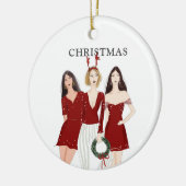 Weihnachtsmädchen Keramik Ornament (Links)