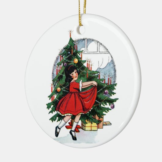 Weihnachtsmädchen Keramik Ornament (Links)