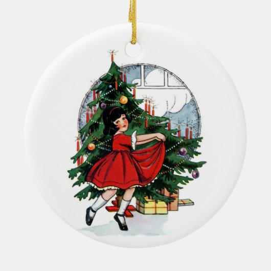 Weihnachtsmädchen Keramik Ornament (Hinten)