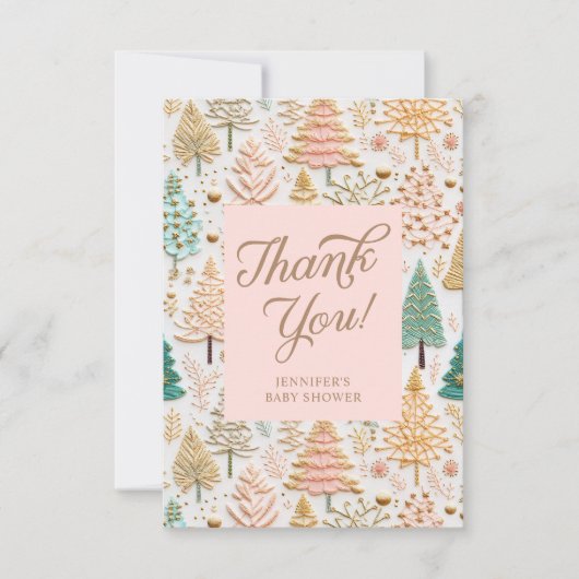 Weihnachtsmädchen Kinderdusche Dankeskarte (Vorderseite)