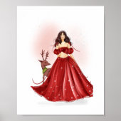 Weihnachtsmädchen Kunstwerk  Poster (Vorne)