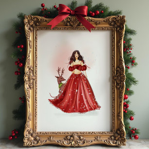 Weihnachtsmädchen Kunstwerk  Poster