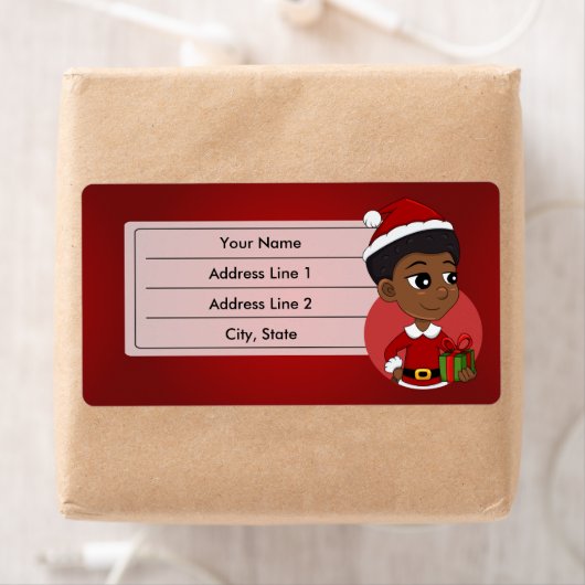 Weihnachtsmädchen mit Afro-Cartoon (Insitu)