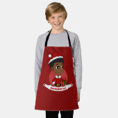 Weihnachtsmädchen mit Afro-Cartoon Schürze (Getragen)