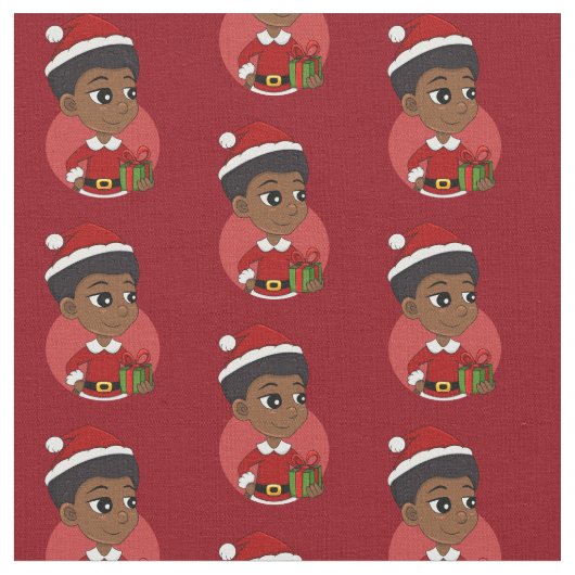 Weihnachtsmädchen mit Afro-Cartoon Stoff (Nahaufnahme)