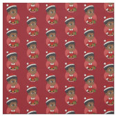 Weihnachtsmädchen mit Afro-Cartoon Stoff (Muster)