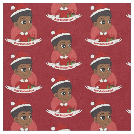 Weihnachtsmädchen mit Afro-Cartoon Stoff (Nahaufnahme)