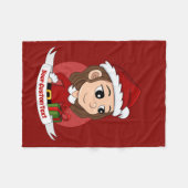 Weihnachtsmädchen mit braunem, gewelltem Haar Fleecedecke (Vorderseite (Horizontal))