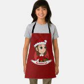 Weihnachtsmädchen mit braunem, gewelltem Haar Schürze (Insitu)