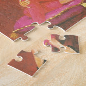 Weihnachtsmädchen mit französischem Poodle Puzzle (Seite)