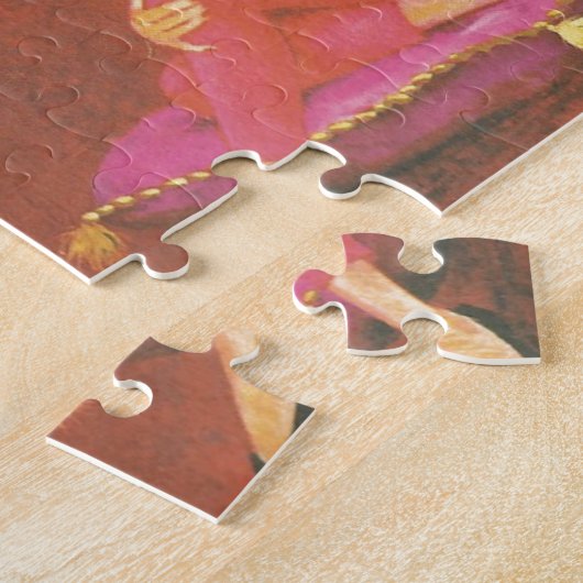 Weihnachtsmädchen mit französischem Poodle Puzzle (Seite)