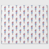 Weihnachtsmädchen mit Geschenken Geschenkpapier (Flach)